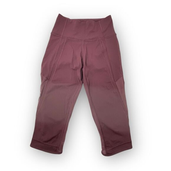Lululemon Drop It Like It's Hot Crop Pants Burgundy Red Bordeaux Women’s Size 4 - Picture 1 of 10
